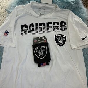 NWT Raiders Merch! Tshirt (m) and drink koozie!!
